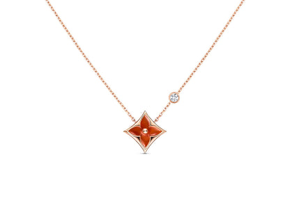 [Panda Jewelry]STAR NECKLACE PINK GOLD 1 DIAMOND