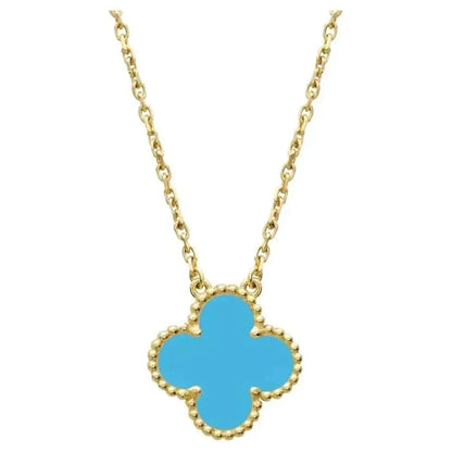[Panda Jewelry]CLOVER 15MM VINTAGE TURQUOISE NECKLACE