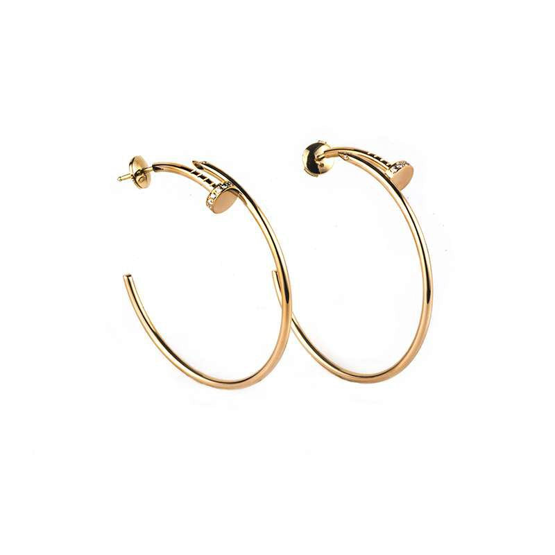 [Panda Jewelry]JUSTE EARRINGS GOLD DIAMONDS 1.8MM