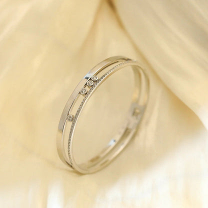 [Panda Jewelry]Move Romane Diamond Bangle Bracelet
