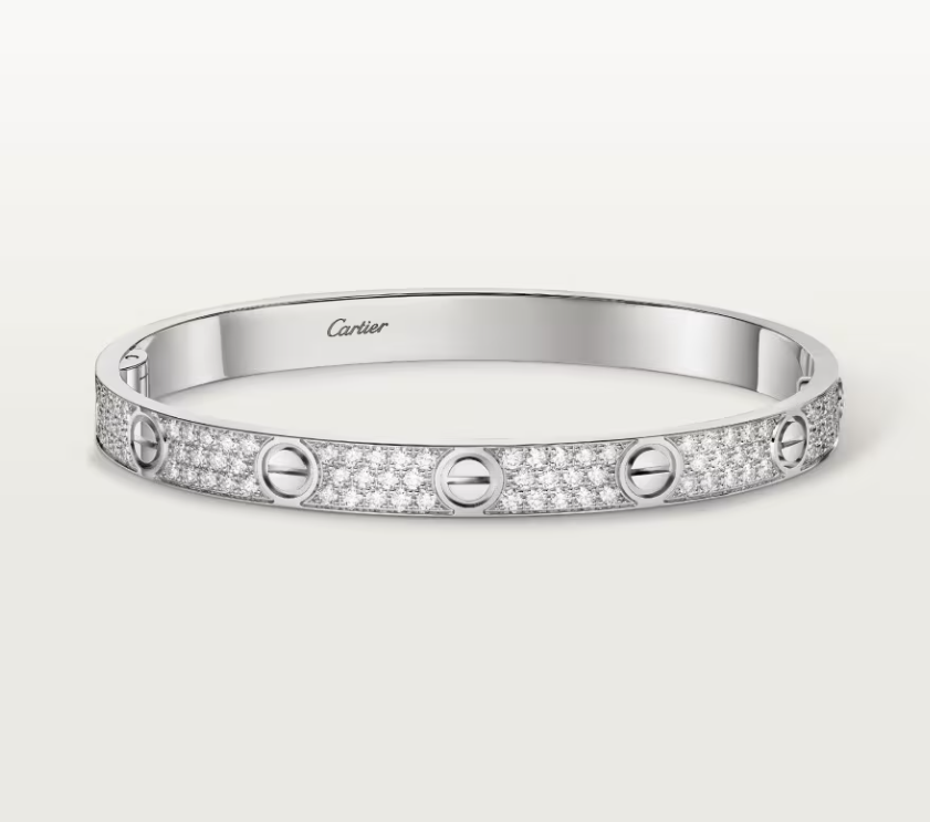 [Panda Jewelry]NEW-LOVE-6.1MM-Width Diamond-Studded Bracelet