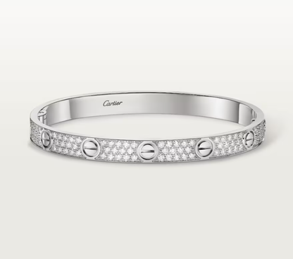 [Panda Jewelry]NEW-LOVE-6.1MM-Width Diamond-Studded Bracelet
