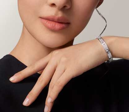 [Panda Jewelry]NEW-LOVE-6.1MM-Width Diamond-Studded Bracelet