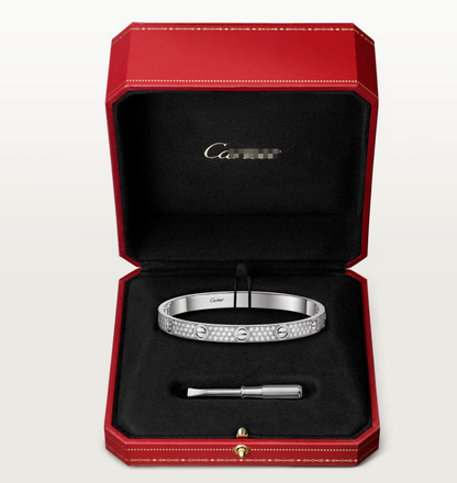 [Panda Jewelry]NEW-LOVE-6.1MM-Width Diamond-Studded Bracelet