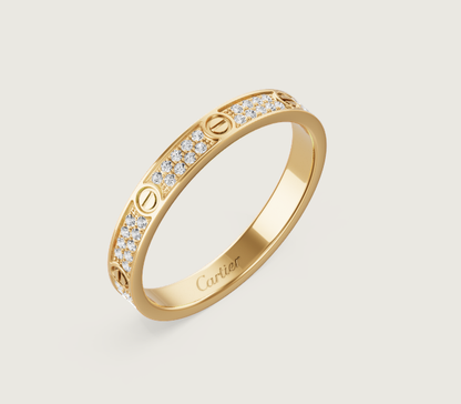[Panda Jewelry]LOVE RING 2.6mm-wide full-diamond ring Gold