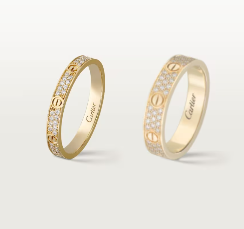 [Panda Jewelry]LOVE RING 2.6mm-wide full-diamond ring Gold