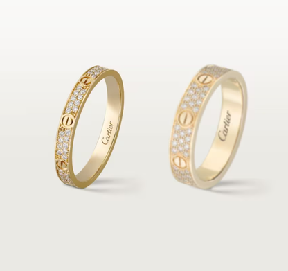 [Panda Jewelry]LOVE RING 2.6mm-wide full-diamond ring Gold