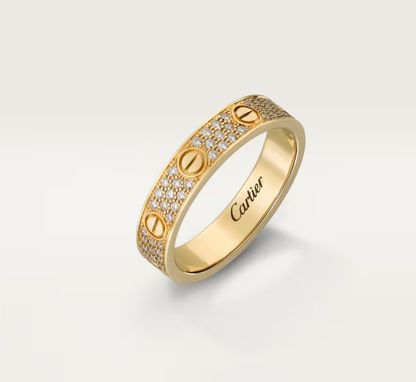 [Panda Jewelry]LOVE RING 4mm-wide full-diamond ring GOLD