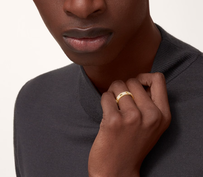 [Panda Jewelry]LOVE RING 4mm-wide full-diamond ring GOLD