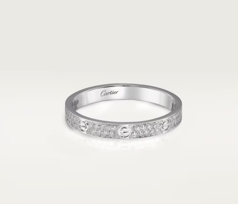 [Panda Jewelry]LOVE RING 2.6mm-wide full-diamond ring silver