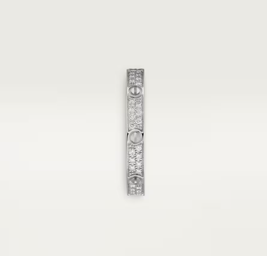 [Panda Jewelry]LOVE RING 2.6mm-wide full-diamond ring silver