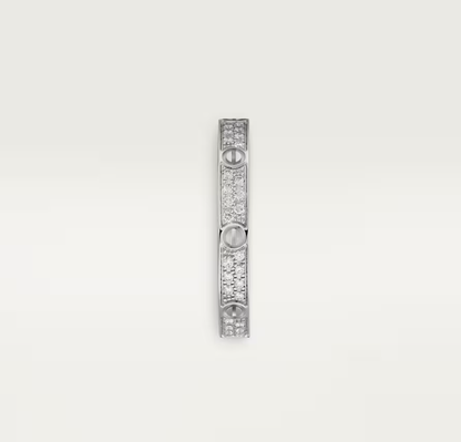 [Panda Jewelry]LOVE RING 2.6mm-wide full-diamond ring silver