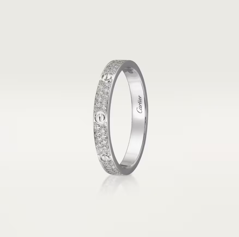 [Panda Jewelry]LOVE RING 2.6mm-wide full-diamond ring silver