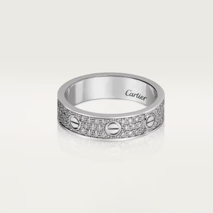 [Panda Jewelry]LOVE RING 4mm-wide full-diamond ring silver