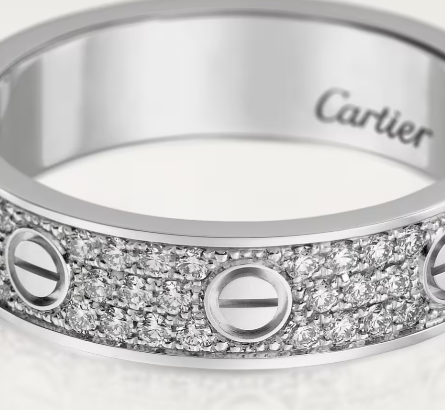 [Panda Jewelry]LOVE RING 4mm-wide full-diamond ring silver