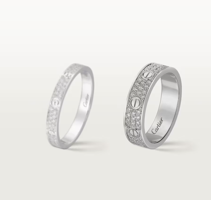 [Panda Jewelry]LOVE RING 4mm-wide full-diamond ring silver