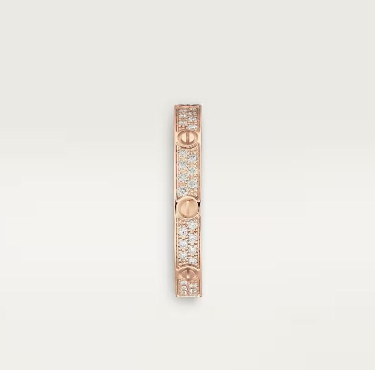 [Panda Jewelry]LOVE RING 2.6mm-wide full-diamond ring Rose Gold