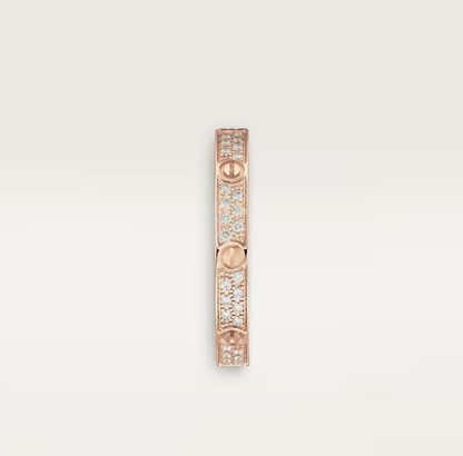 [Panda Jewelry]LOVE RING 2.6mm-wide full-diamond ring Rose Gold