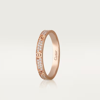[Panda Jewelry]LOVE RING 2.6mm-wide full-diamond ring Rose Gold