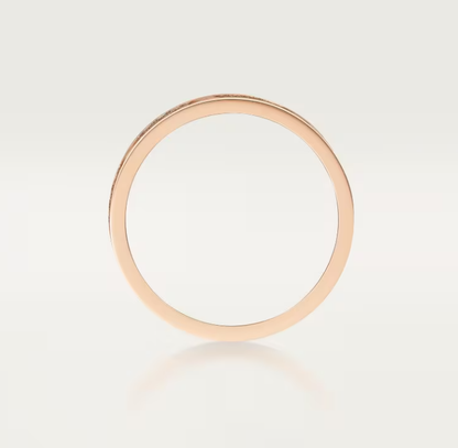 [Panda Jewelry]LOVE RING 4mm-wide full-diamond ring Rose Gold
