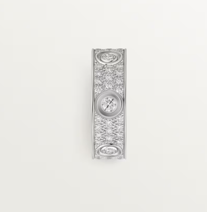 [Panda Jewelry]LOVE RING 6.5MM Full Diamond, 6 Major Diamonds Silver