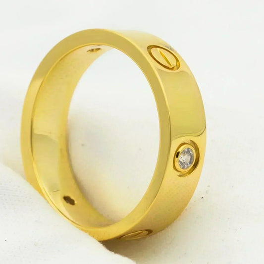 [Panda Jewelry]LOVE RING 5.5MM 3 DIAMONDS GOLD