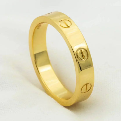 [Panda Jewelry]LOVE RING 4MM 1 DIAMOND GOLD