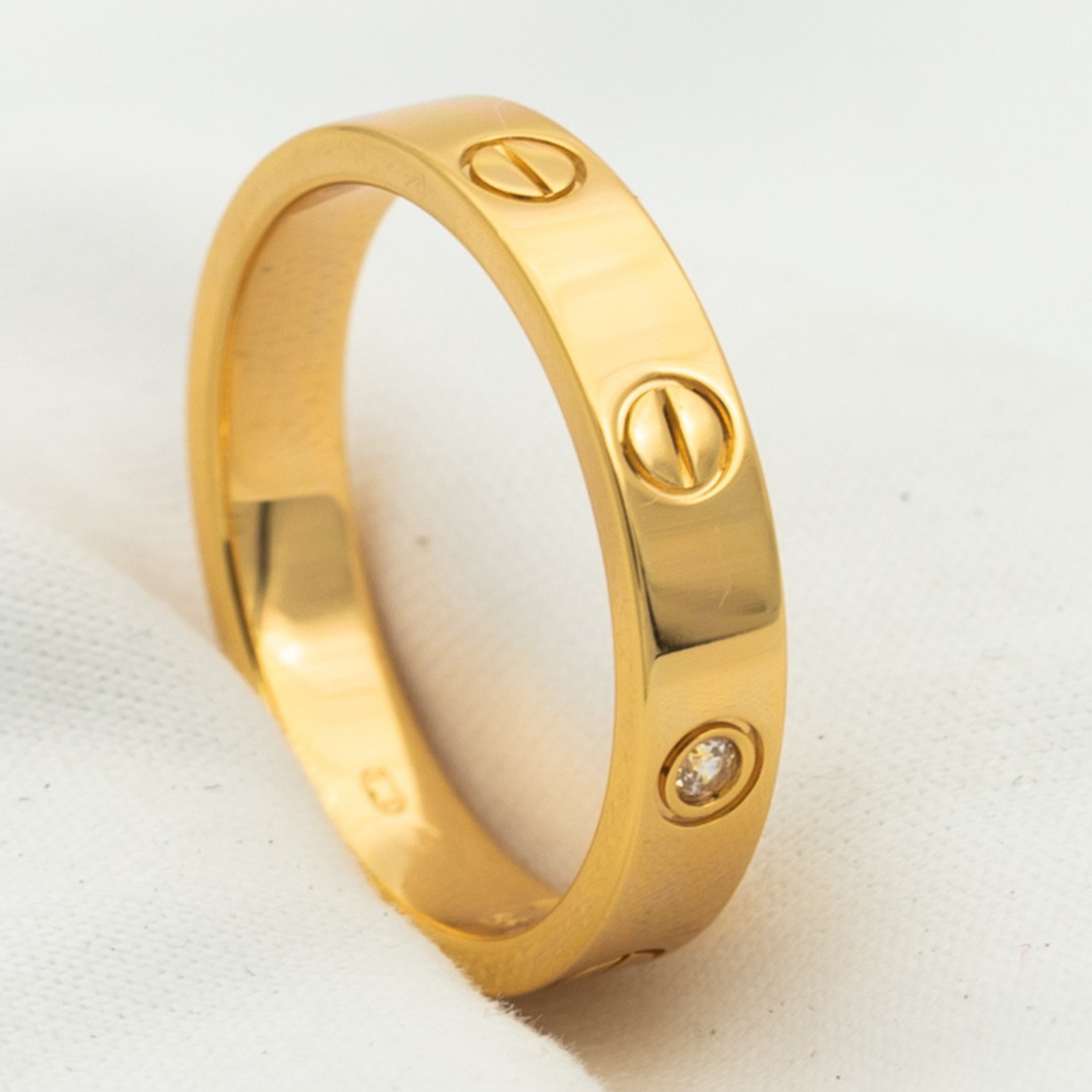 [Panda Jewelry]LOVE RING 4MM 1 DIAMOND PINK GOLD