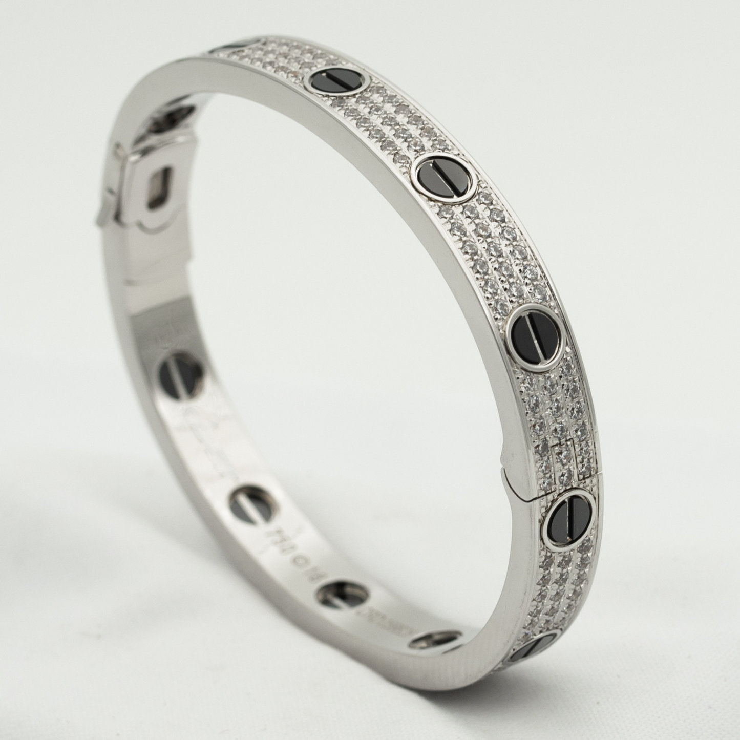 [Panda Jewelry]LOVE BRACELET 6.1MM DIAMOND-PAVED CERAMIC