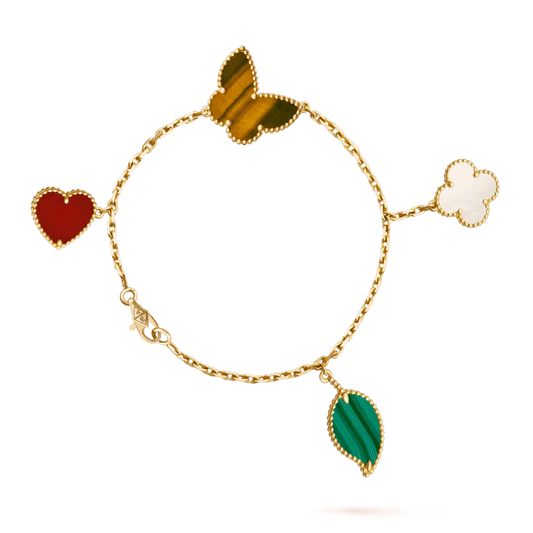 [Panda Jewelry]LUCKY SPRING 5 MOTIF GOLD BRACELET