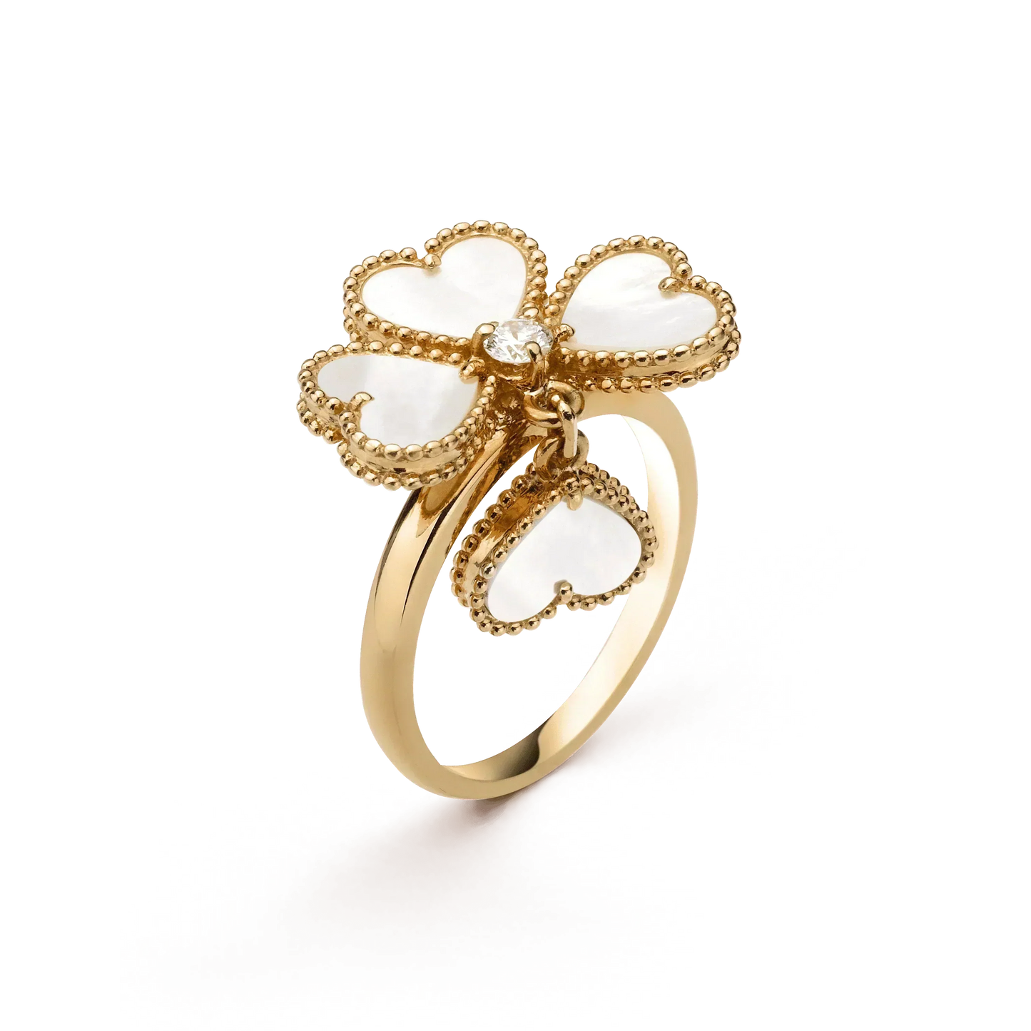 [Panda Jewelry]SWEET CLOVER WHITE MOP RING