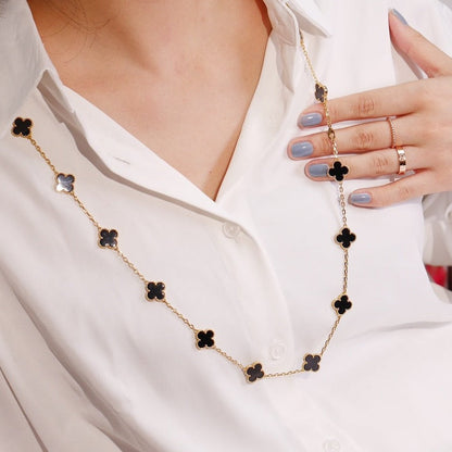 [Panda Jewelry]CLOVER 20 MOTIFS ONYX ROSE GOLD