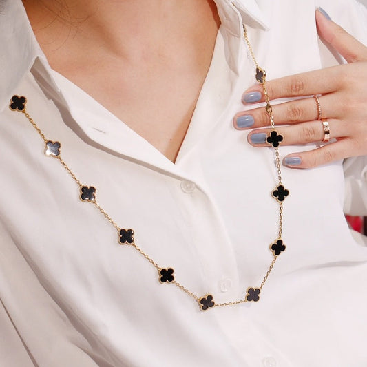 [Panda Jewelry]CLOVER 20 MOTIFS ONYX ROSE GOLD