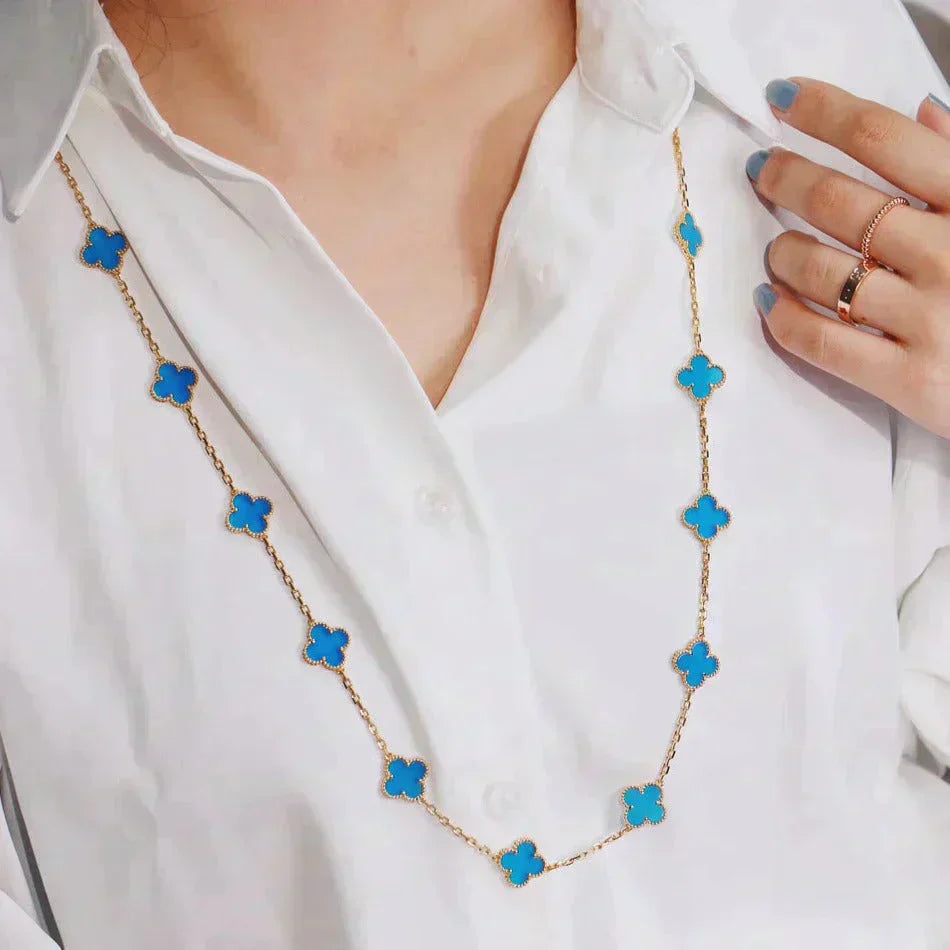 [Panda Jewelry]CLOVER 20 MOTIFS TURQUOISE GOLD