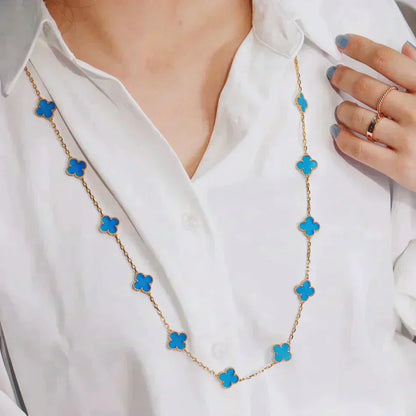 [Panda Jewelry]CLOVER 20 MOTIFS TURQUOISE GOLD