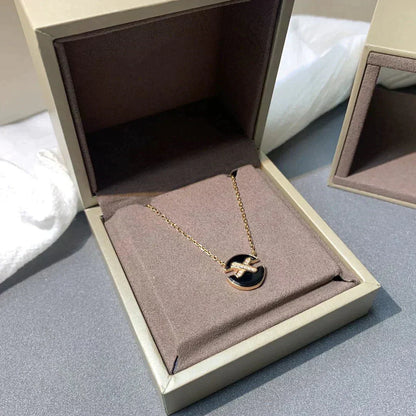 [Panda Jewelry]JEUX DE ROSE GOLD DIAMOND NECKLACE