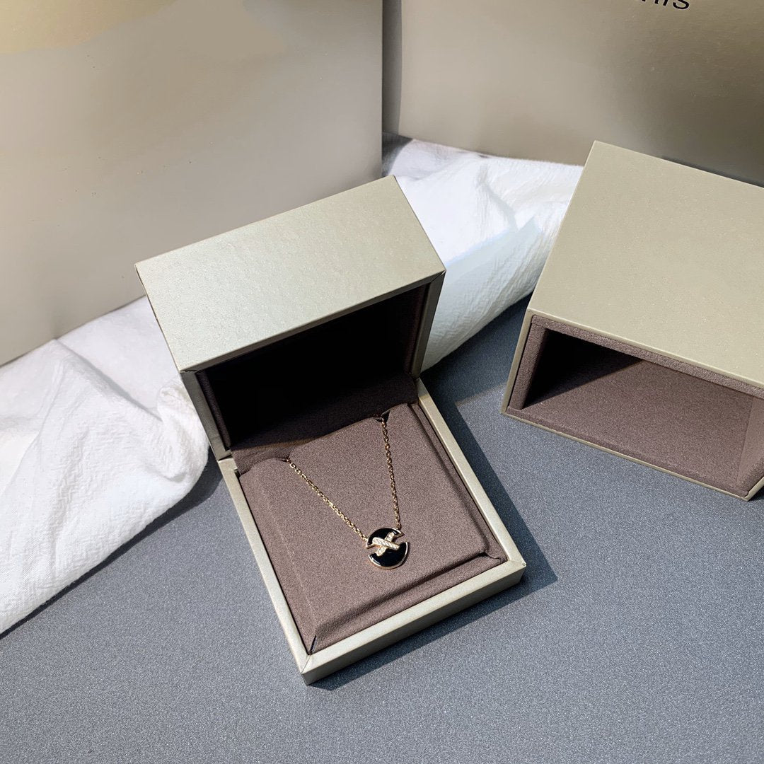 [Panda Jewelry]JEUX DE PINK GOLD DIAMOND NECKLACE