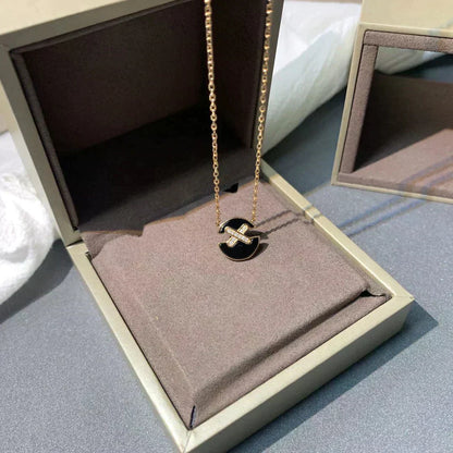 [Panda Jewelry]JEUX DE ROSE GOLD DIAMOND NECKLACE