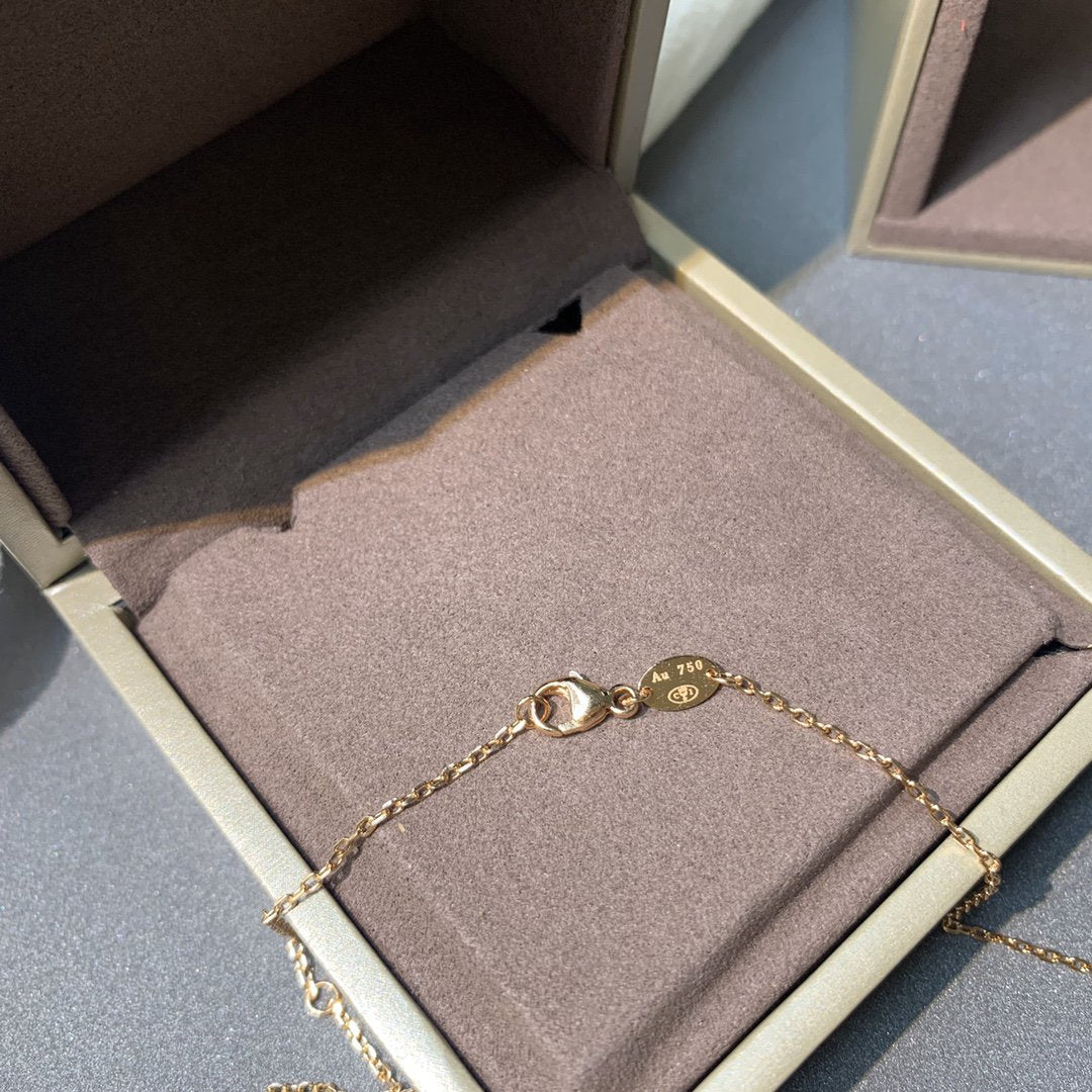 [Panda Jewelry]JEUX DE PINK GOLD DIAMOND NECKLACE