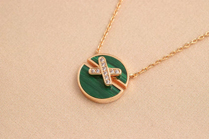 [Panda Jewelry]JEUX DE ROSE GOLD DIAMOND NECKLACE