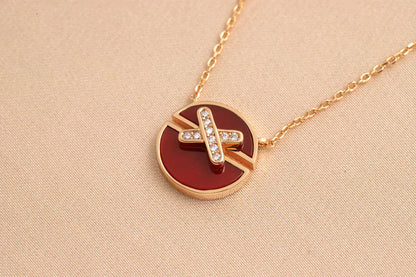 [Panda Jewelry]JEUX DE ROSE GOLD DIAMOND NECKLACE