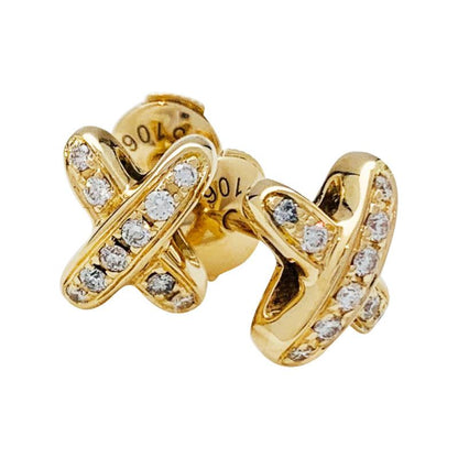 [Panda Jewelry]JEUX DE GOLD DIAMOND EARRINGS