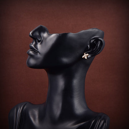 [Panda Jewelry]JEUX DE GOLD DIAMOND EARRINGS
