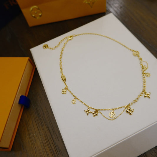 [Panda Jewelry]BLOOMING SUPPLE NECKLACE BRASS
