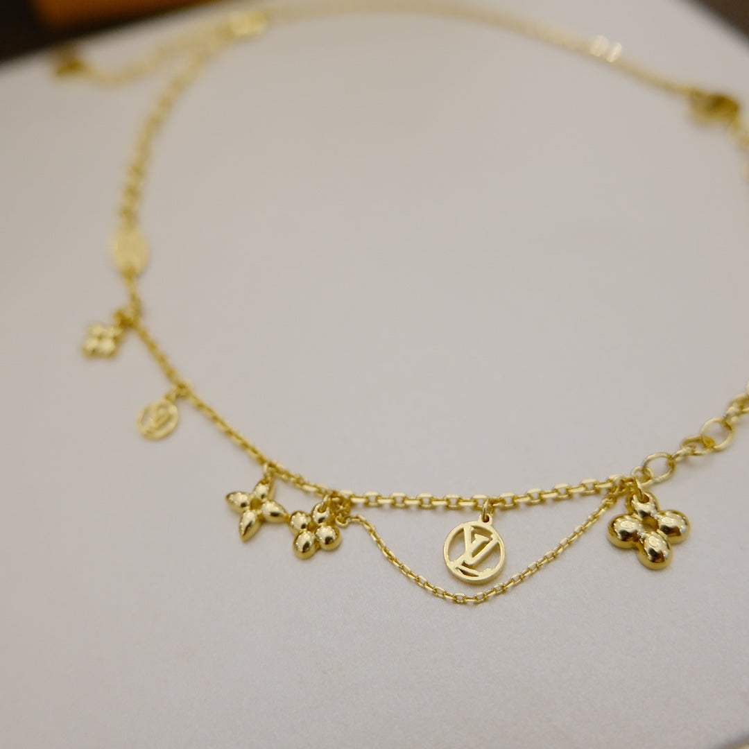 [Panda Jewelry]BLOOMING SUPPLE NECKLACE BRASS