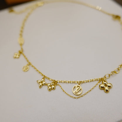 [Panda Jewelry]BLOOMING SUPPLE NECKLACE BRASS