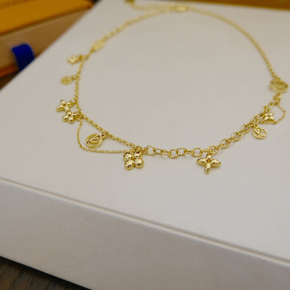 [Panda Jewelry]BLOOMING SUPPLE NECKLACE BRASS