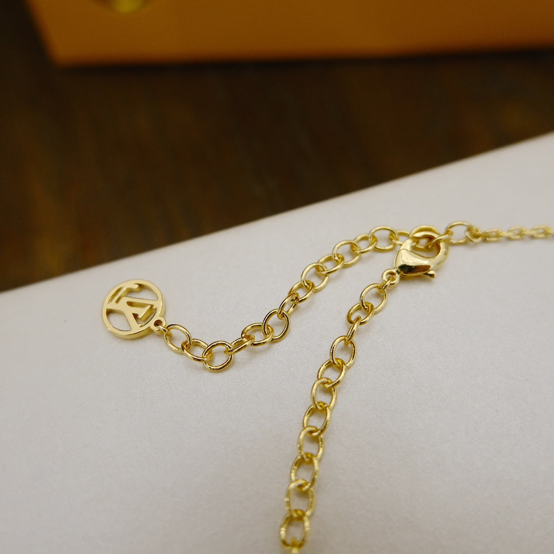 [Panda Jewelry]BLOOMING SUPPLE NECKLACE BRASS