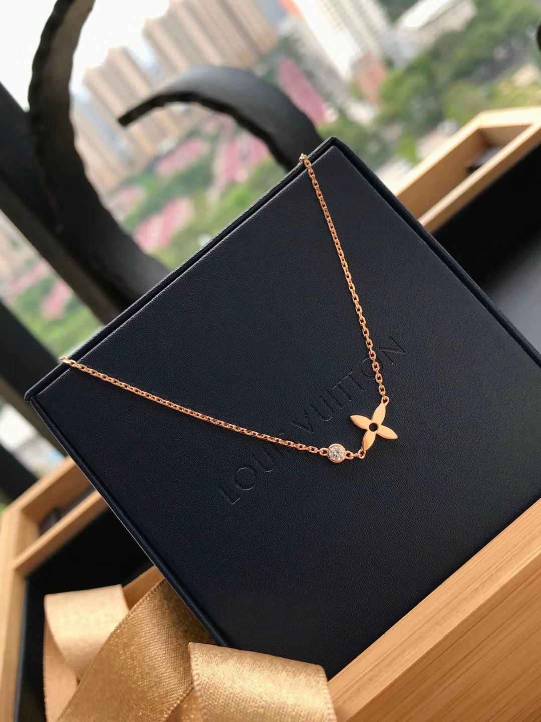 [Panda Jewelry]BLOSSOM PENDANT PINK GOLD AND DIAMOND
