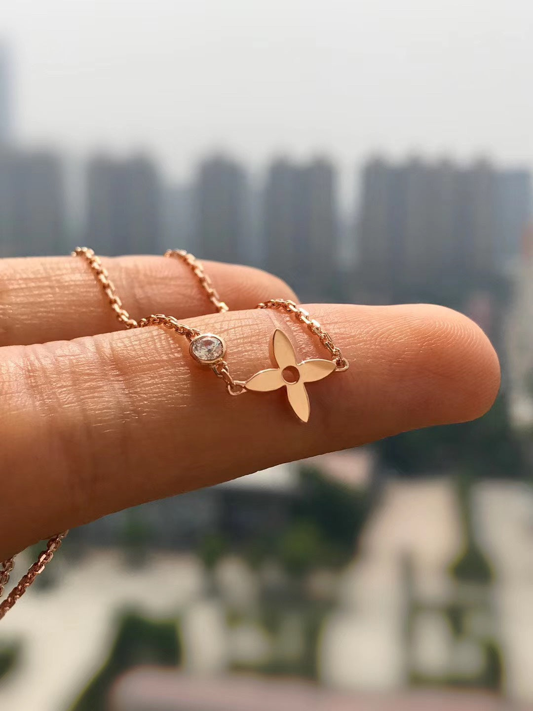 [Panda Jewelry]BLOSSOM PENDANT PINK GOLD AND DIAMOND